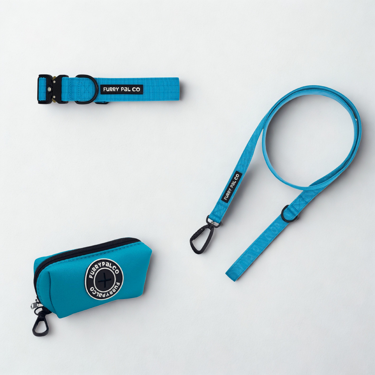 Heavy Duty Collar Set - Collar, Leash & Poop Bag Holder