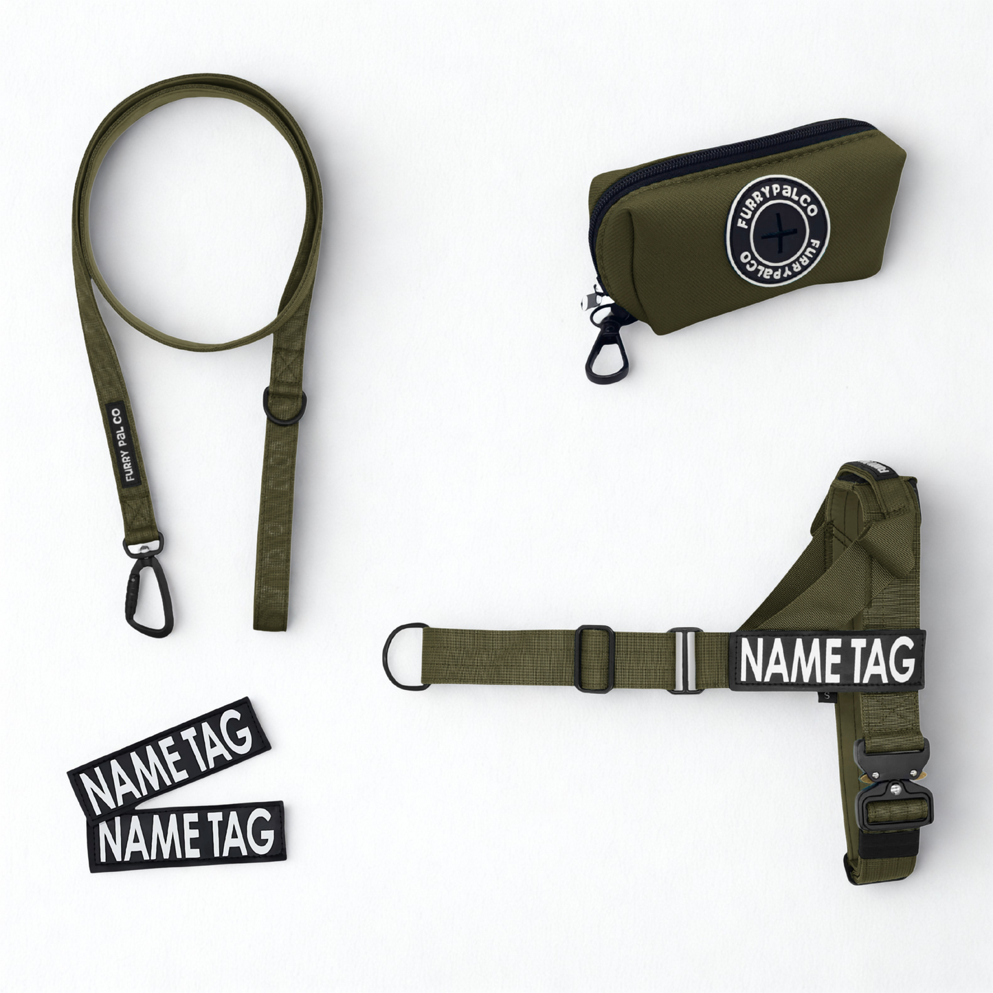 Heavy Duty Harness Set - Harness, Leash & Poop Bag Holder