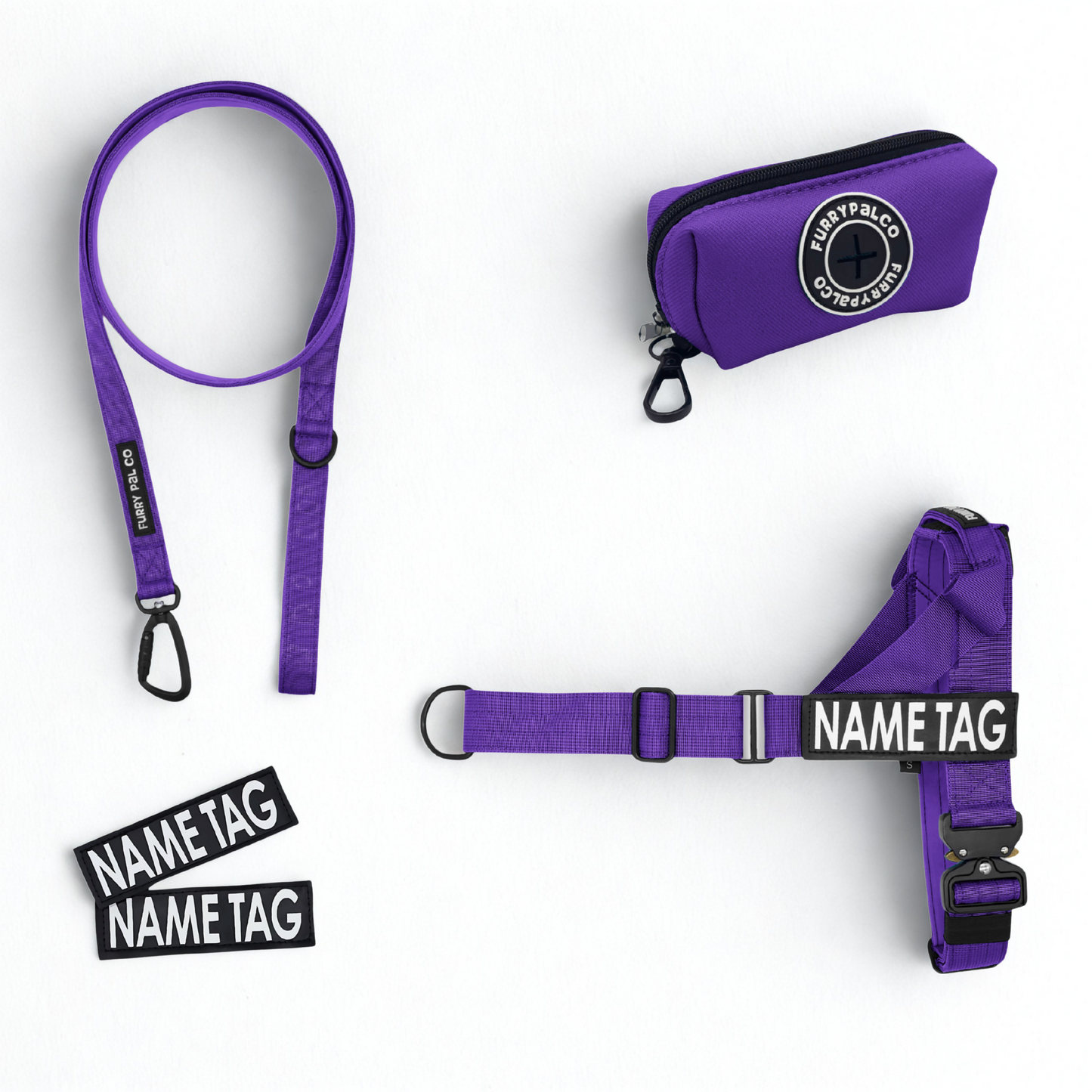 Heavy Duty Harness Set - Harness, Leash & Poop Bag Holder